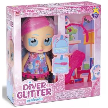 Imagem de Boneca MY Litte Glitter Penteados com Acessorios Divertoys