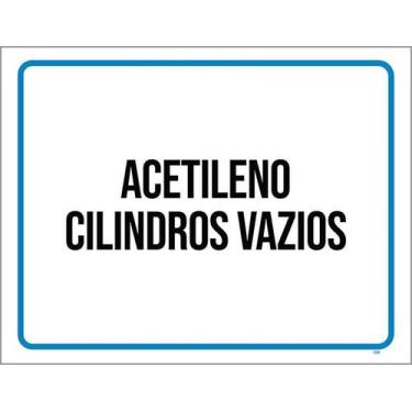 Imagem de Kit 10 Placa Acm Acetileno Cilindros Vios 18X23 - Sinalizo