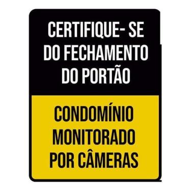 Imagem de Kit 10 Placa Acm Condomínio Monitorado Câmeras 18X23 - Sinalizo