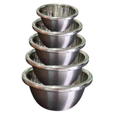 Imagem de Kit 5 Tigela Bowl Inox Cozinha Preparo Alimento Profissional - Isamar