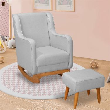 Imagem de Poltrona Amamentacao Aquila Com Puff Movellu Home