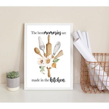Imagem de Quadro Decorativo Cozinha Melhores Memórias 33X24Cm - Vidro