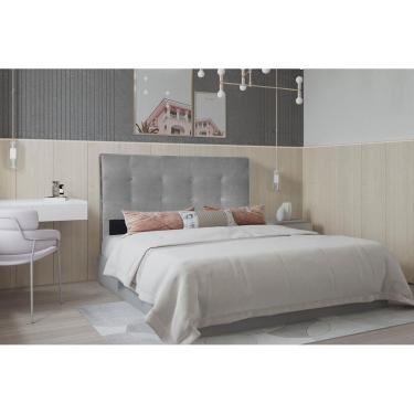 Imagem de Cabeceira Casal 1,60m Berlim Suede Cinza Dal Poz Estofados