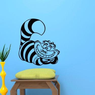 Imagem de Adesivo de parede Cheshire Cat para decoração de quarto ou sala de est