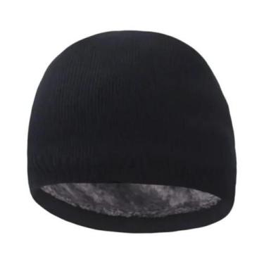 Imagem de Gorro De Inverno Tricotado Para Homens, Quente E Grosso, Com Forro De 
