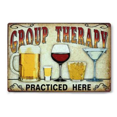 Imagem de Terapia de grupo de decoração de parede com placa de estanho metálico 