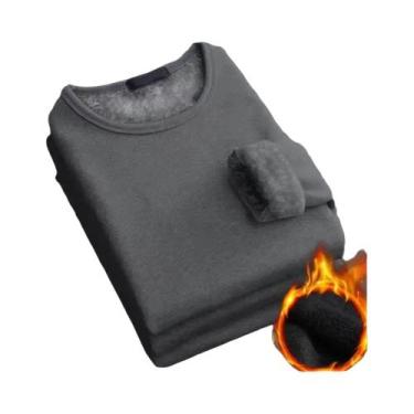 Imagem de Camiseta Térmica Masculina De Inverno, Manga Comprida, Forrada Com Lã,