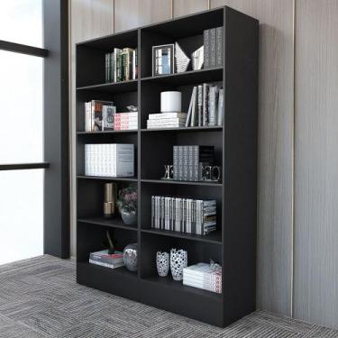 Imagem de Estante para Livros Duda 8 Prateleiras Preto - Carioca Móveis, Preto