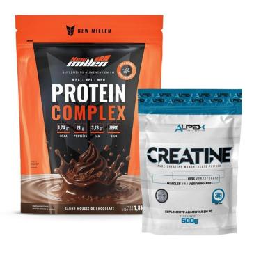 Imagem de Kit Protein Complex 1,8kg New Millen + Creatina 500g Alpex-Unissex
