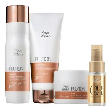 Imagem de Wella Fusion Sh 250 + Cond 200 + Másc 150 + Oil De 30 Ml - Wella Profe