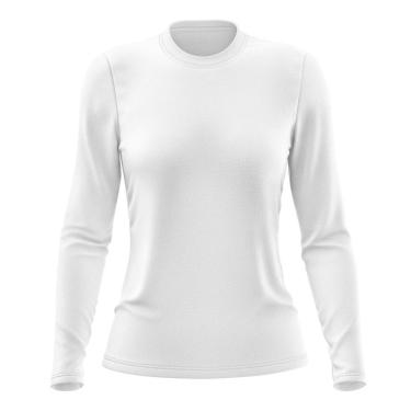 Imagem de Camiseta Manga Longa Feminina Dry Lisa Proteção Solar Treino Praia Gênero:Mulher;Tamanho:M;Cor:-Feminino