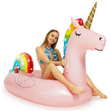 Imagem de Piscina inflável Float Luxy Float Unicorn Pink com porta-copos