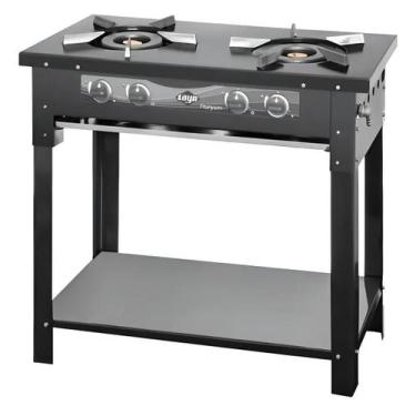 Imagem de Fogão a gás titanyum esmaltado industrial 2 bocas preto glp layr