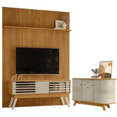 Imagem de Painel Piso Teto New Interlagos Cumaru com Rack Bancada Frizz 1.5 New 