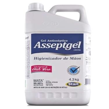 Imagem de Alcool Gel Antisséptico Higienizador De Mãos Limpeza Asseptgel 5 Litros