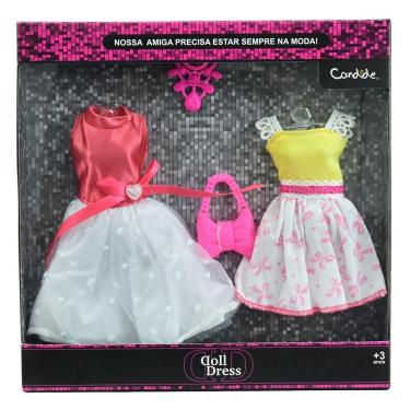 Imagem de Vestido Para Boneca - Doll Dress Kit 2 Looks - Vermelho C- Amarelo