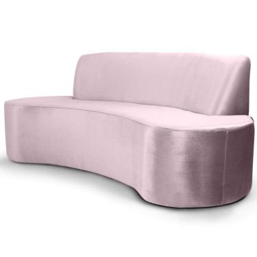 Imagem de Sofá 3 Lugares Sala de Estar 210 cm Bélgica Veludo Rosê - Gran Belo
