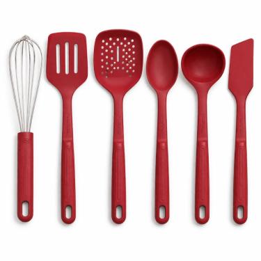 Imagem de Jogo De Utensílios 6 Peças Tramontina Softta Em Silicone Vermelho