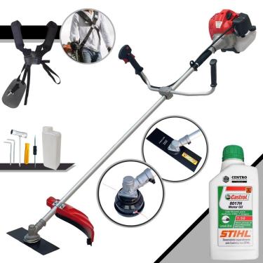 Imagem de Roçadeira Lateral Anmax CG520-P TB À Gasolina Motor 2T 52cc 2,2HP 10.000rpm Robusta e Resistente Com Carretel de Nylon e Faca 2 Pontas + ÓLEO STIHL 2T