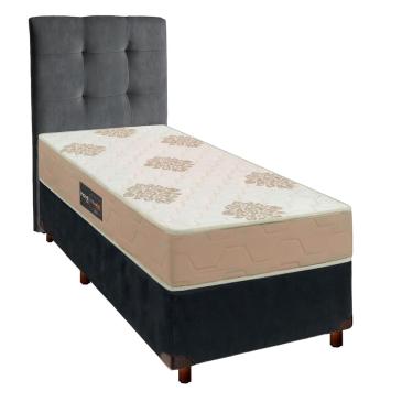 Imagem de Kit Cama Box + Cabeceira + Colchão Solteiro D33 Inovaflex - Cinza