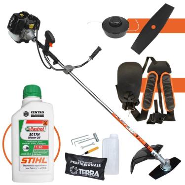 Imagem de Roçadeira 52cc Com ÓLEO STIHL GRH520 Terra Á Gasolina 2t 2,5Hp Alta Rotação e Potência Ideal Para Manutenção de Áreas Verdes, Gramados e Jardins