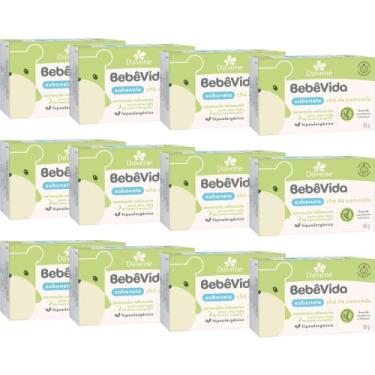 Imagem de 12UN Sabonete Vegetal Bebe Vida Cha de Camomila 90g Davene