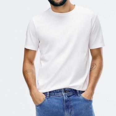 Imagem de Camiseta unissex hering manga curta lisa básica regular world -, Branc