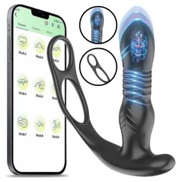 Imagem de Plug Anal Massageador Próstata Vai e Vem Anel Vibratório App - Vbrante