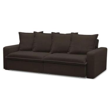Imagem de Sofá Retrátil Reclinável 3 Lugares 195cm Roma F05 Veludo Marrom Escuro