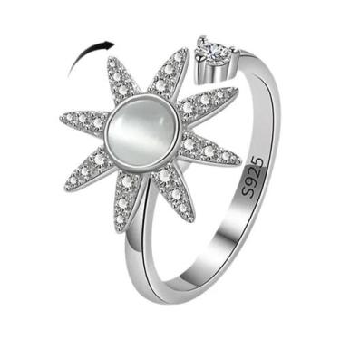 Imagem de Anel Antiestresse Ajustável Para Mulheres, Joia Fidget Spinner Com Des