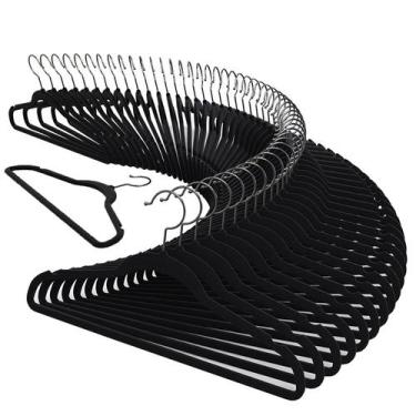 Imagem de Kit 50 Cabide Adulto RRister Veludo Slim Ultrafino Antideslizante