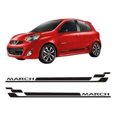 Imagem de Adesivo Carro  Nissan March Kit 2 Faixas Laterais - onl