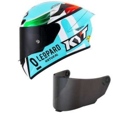 Imagem de Capacete Kyt Tt Course Leopard Dennis Fogia Mais Viseira Fumê, 56