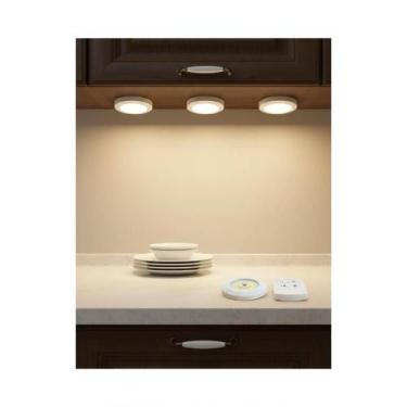 Imagem de 3 Lâmpadas LED Sem Fio c/ Controle Remoto Pilha Branco - Congratulatio