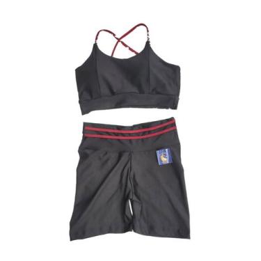 Imagem de Conjunto Fitness Short eTop Levanta BumBum Academia Feminino - Pijamas