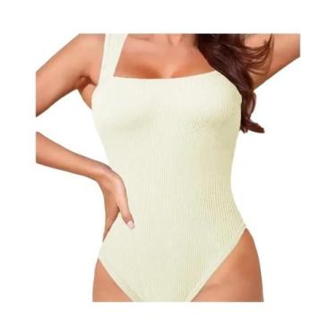 Imagem de Body Feminino Sem Costura, Sem Mangas, Em Malha, De Alta Elasticidade,