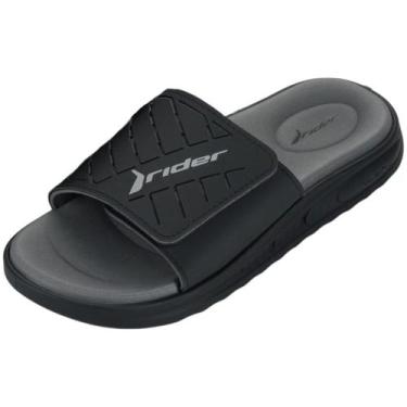 Imagem de Chinelo Masculino Moderno Pratica Slide R Soft Plus Rider, Preto, Cinz