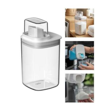 Imagem de Dispenser Organizador Sabão Amaciante Lavandeira 1L Branco Ou