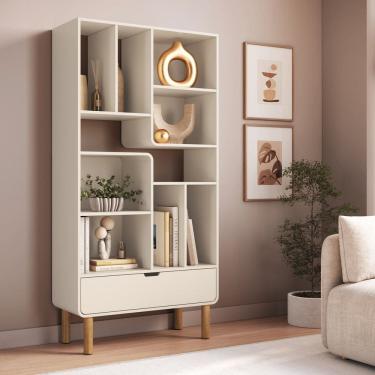 Imagem de Estante Orgânica 1 Gaveta 180cm Aura OFFWHITE