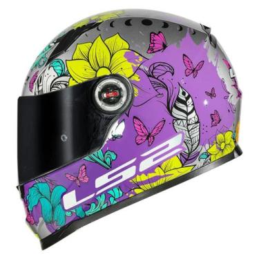 Imagem de Capacete LS2 FF358 Dreamcatcher Prata Amarelo, 56, Rosa