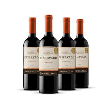 Imagem de Vinho Concha y Toro Reservado Carmenere 750ml - Kit 4 Garrafas de Vinh