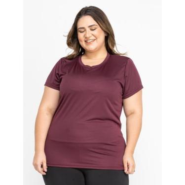 Imagem de Camiseta Feminina Dry Fit Plus Size - DCR, Vinho, M