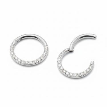 Imagem de Piercing Argola Articulada Titânio com Zircônias Para Septo e Daith - 
