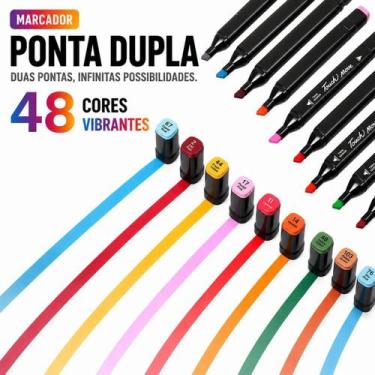 Imagem de Touch Marker Profissional 48 Cores Para Ilustração e Pintura - Canetin