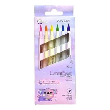 Imagem de Marca Texto Newpen Lumina Brush Highlighter Neon 6 Cores