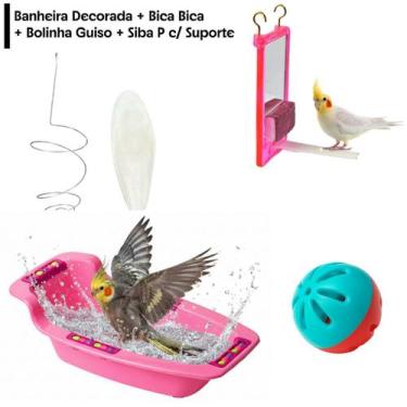 Imagem de Kit 1 Banheira Decorada +1 Brinquedo Bica Bica + 1 Osso de Siba P c/ S