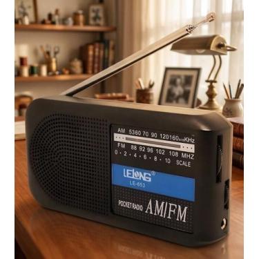Imagem de Mini Rádio Portátil AM FM Com Fone de Ouvido Lelong LE-653
