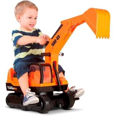 Imagem de Trator Gigante Escavadeira Giant Escavator Laranja 62 Cm Roma Brinqued