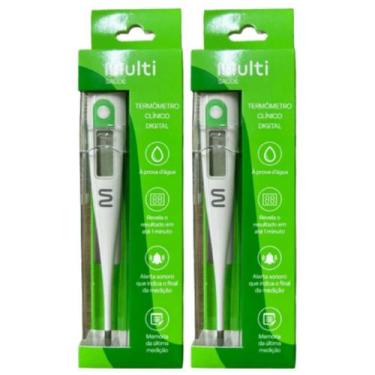 Imagem de Kit Com 2 Termômetro Clínico Digital Multi Saúde Rápido e Preciso