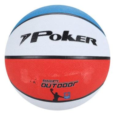 Imagem de Bola de basquete Outdoor Poker - Branco/azul/vermelho, Branco, Vermelh